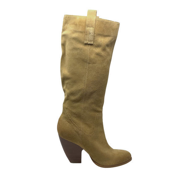Naturalizer Hottie Tan Suede Leather Knee High Slouch Boots Sz 10 Stack Heel - Picture 3 of 11
